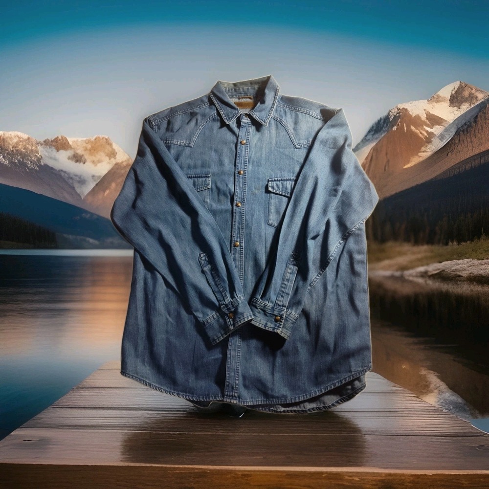Vintage 90s Faded Glory Denim Shacket Men's XL (46 Chest) Button Jean Shirt 1666